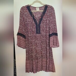 Boho style crocet detail dress